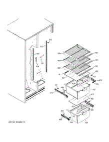 07 - Fresh Food Shelves parts for Ge Refrigerator RSG20DDMCFWW from AppliancePartsPros.com
