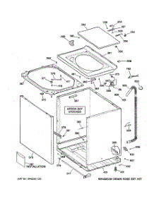 02 - Cabinet, Cover & Front Panel parts for Ge Washer VBSR3100B3WW from AppliancePartsPros.com