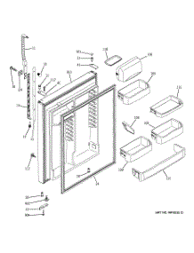 02 - Fresh Food Door parts for Ge Refrigerator HTG25DBMARWW from AppliancePartsPros.com