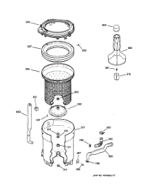 03 - Tub, Basket & Agitator parts for Ge Washer VVSR1070B3WW from AppliancePartsPros.com
