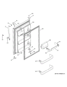 02 - Fresh Food Door parts for Ge Refrigerator HTS18JBPARCC from AppliancePartsPros.com