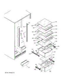 07 - Fresh Food Shelves parts for Ge Refrigerator RSG20IDMDFWH from AppliancePartsPros.com