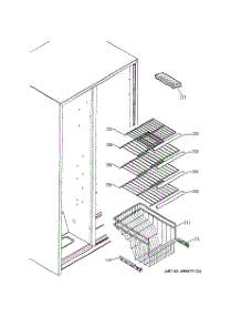 04 - Freezer Shelves parts for Ge Refrigerator RSG22IBMBFWW from AppliancePartsPros.com