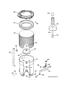 03 - Tub, Basket & Agitator parts for Ge Washer VLXR1020D0WO from AppliancePartsPros.com