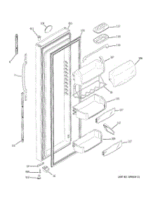 02 - Fresh Food Door parts for Ge Refrigerator HSK29MGMHCCC from AppliancePartsPros.com