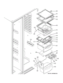 08 - Fresh Food Shelves parts for Ge Refrigerator HSK27MGMHCCC from AppliancePartsPros.com