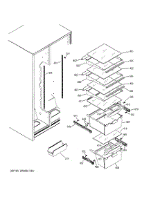 06 - Fresh Food Shelves parts for Ge Refrigerator RSG22IBPCFWW from AppliancePartsPros.com