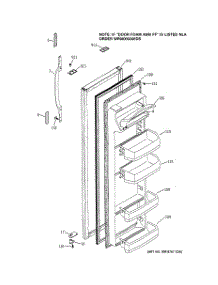 05 - Fresh Food Door parts for Ge Refrigerator HSS25IFMBCC from AppliancePartsPros.com