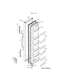 03 - Freezer Door parts for Ge Refrigerator RSG20IBMDFWW from AppliancePartsPros.com