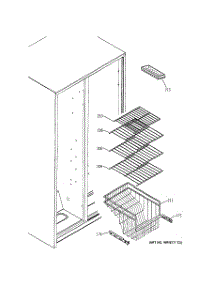 06 - Freezer Shelves parts for Ge Refrigerator RSG20IBMDFWW from AppliancePartsPros.com