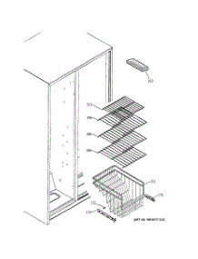 04 - Freezer Shelves parts for Ge Refrigerator RSG20IBPHFWW from AppliancePartsPros.com