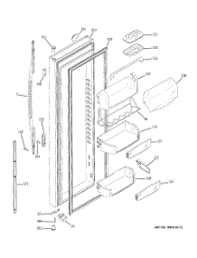 02 - Fresh Food Door parts for Ge Refrigerator RSK25LCMJCCC from AppliancePartsPros.com