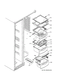 08 - Fresh Food Shelves parts for Ge Refrigerator RSK25LCMJCCC from AppliancePartsPros.com