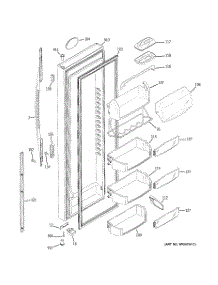 02 - Fresh Food Door parts for Ge Refrigerator RSK25MGMJCCC from AppliancePartsPros.com