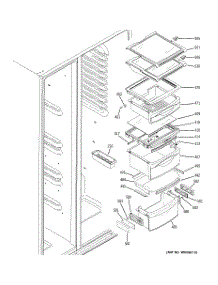 08 - Fresh Food Shelves parts for Ge Refrigerator HSK27MGMJCCC from AppliancePartsPros.com