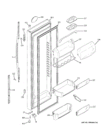 03 - Fresh Food Door parts for Ge Refrigerator RSK27NGMJCCC from AppliancePartsPros.com