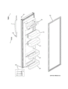 02 - Fresh Food Door parts for Ge Refrigerator HSS25GDPHWW from AppliancePartsPros.com