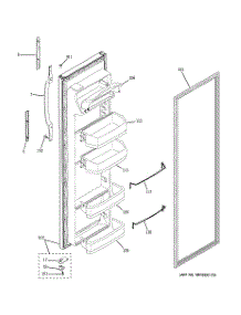 02 - Fresh Food Door parts for Ge Refrigerator RSG25KEPHFWW from AppliancePartsPros.com