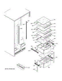 07 - Fresh Food Shelves parts for Ge Refrigerator RSG25KEPHFWW from AppliancePartsPros.com