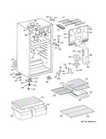 02 - Cabinet parts for Ge Refrigerator HTT18EBSERWW from AppliancePartsPros.com