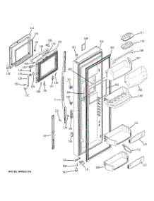03 - Fresh Food Door parts for Ge Refrigerator RSK27NHMKCCC from AppliancePartsPros.com