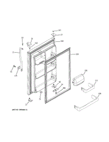 02 - Fresh Food Door parts for Ge Refrigerator HTS18BCPMRWW from AppliancePartsPros.com