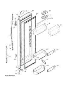02 - Fresh Food Door parts for Ge Refrigerator RSK25LCSACCC from AppliancePartsPros.com