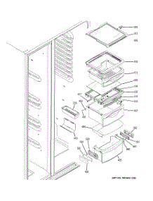 08 - Fresh Food Shelves parts for Ge Refrigerator RSK25LHSACCC from AppliancePartsPros.com