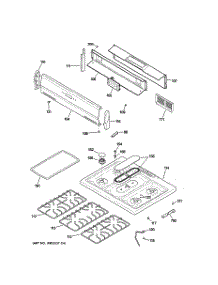 02 - Control Panel & Cooktop parts for Ge Range JGBS10WEH4WW from AppliancePartsPros.com