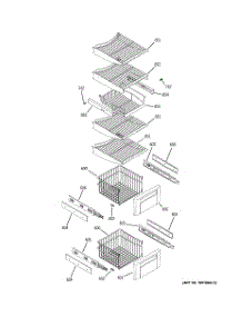 05 - Freezer Shelves parts for Ge Refrigerator ZIS420NRI from AppliancePartsPros.com