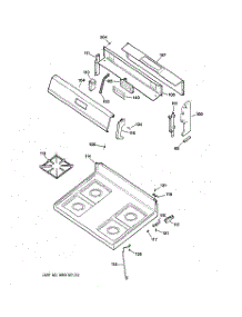 02 - Control Panel & Cooktop parts for Ge Range RGB528PEH2WW from AppliancePartsPros.com
