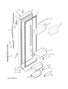 02 - Fresh Food Door parts for Ge Refrigerator RCK23LASAFCC from AppliancePartsPros.com