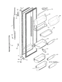 03 - Fresh Food Door parts for Ge Refrigerator PSE25NGTACWW from AppliancePartsPros.com