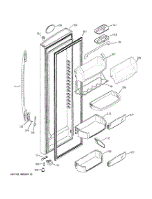 03 - Fresh Food Door parts for Ge Refrigerator PSK27NGSCCWW from AppliancePartsPros.com