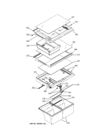 06 - Fresh Food Shelves parts for Ge Refrigerator HTS22GBPCRWW from AppliancePartsPros.com