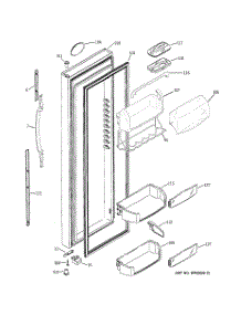 02 - Fresh Food Door parts for Ge Refrigerator HSK27MGSDCCC from AppliancePartsPros.com