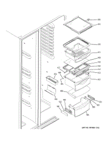 08 - Fresh Food Shelves parts for Ge Refrigerator RSK25LCSDCCC from AppliancePartsPros.com