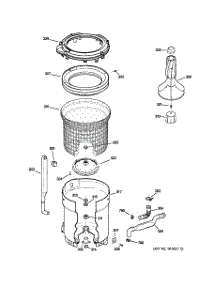 03 - Tub, Basket & Agitator parts for Ge Washer VBXR1090DDCC from AppliancePartsPros.com