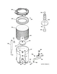 03 - Tub, Basket & Agitator parts for Ge Washer VVSR1070DDWW from AppliancePartsPros.com