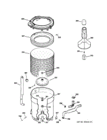 03 - Tub, Basket & Agitator parts for Ge Washer VLXR1020D5WO from AppliancePartsPros.com