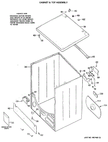 03 - Cabinet & Top Assembly parts for Ge Dryer CADE165RAL from AppliancePartsPros.com
