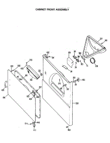 04 - Cabinet Front Assembly parts for Ge Dryer CADE165RAL from AppliancePartsPros.com