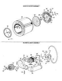 05 - Drum & Heater Assembly parts for Ge Dryer CADE165RAL from AppliancePartsPros.com