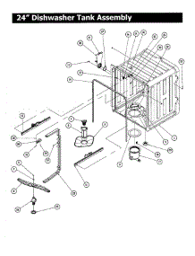 Tank parts for Dacor Dishwasher MDH24 from AppliancePartsPros.com