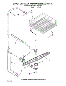 05 - Upper Dishrack And Water Feed Parts parts for Whirlpool Dishwasher CUD6710WB0 from AppliancePartsPros.com