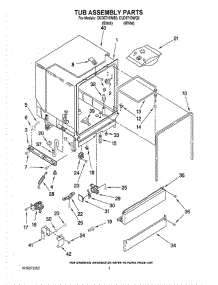 03 - Tub Assembly Parts parts for Whirlpool Dishwasher CUD6710WQ0 from AppliancePartsPros.com