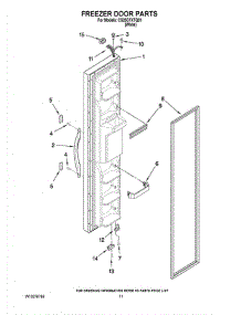 07 - Freezer Door Parts parts for Whirlpool Refrigerator CS25CFXTQ01 from AppliancePartsPros.com