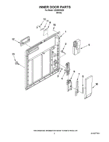02 - Inner Door Parts parts for Whirlpool Dishwasher IUD4000WQ0 from AppliancePartsPros.com