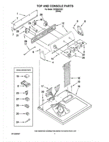 02 - Top And Console Parts parts for Whirlpool Dryer CEDS832VQ1 from AppliancePartsPros.com