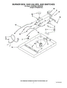 02 - Burner Box, Gas Valves, And Switches parts for Whirlpool Cooktop ICS300RS05 from AppliancePartsPros.com